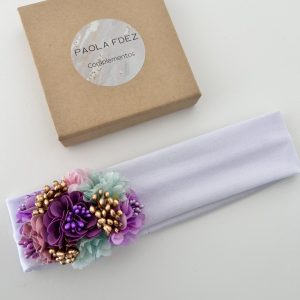 Cinta elástica bebé malva