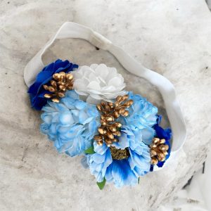 Cinta bebé flores azul